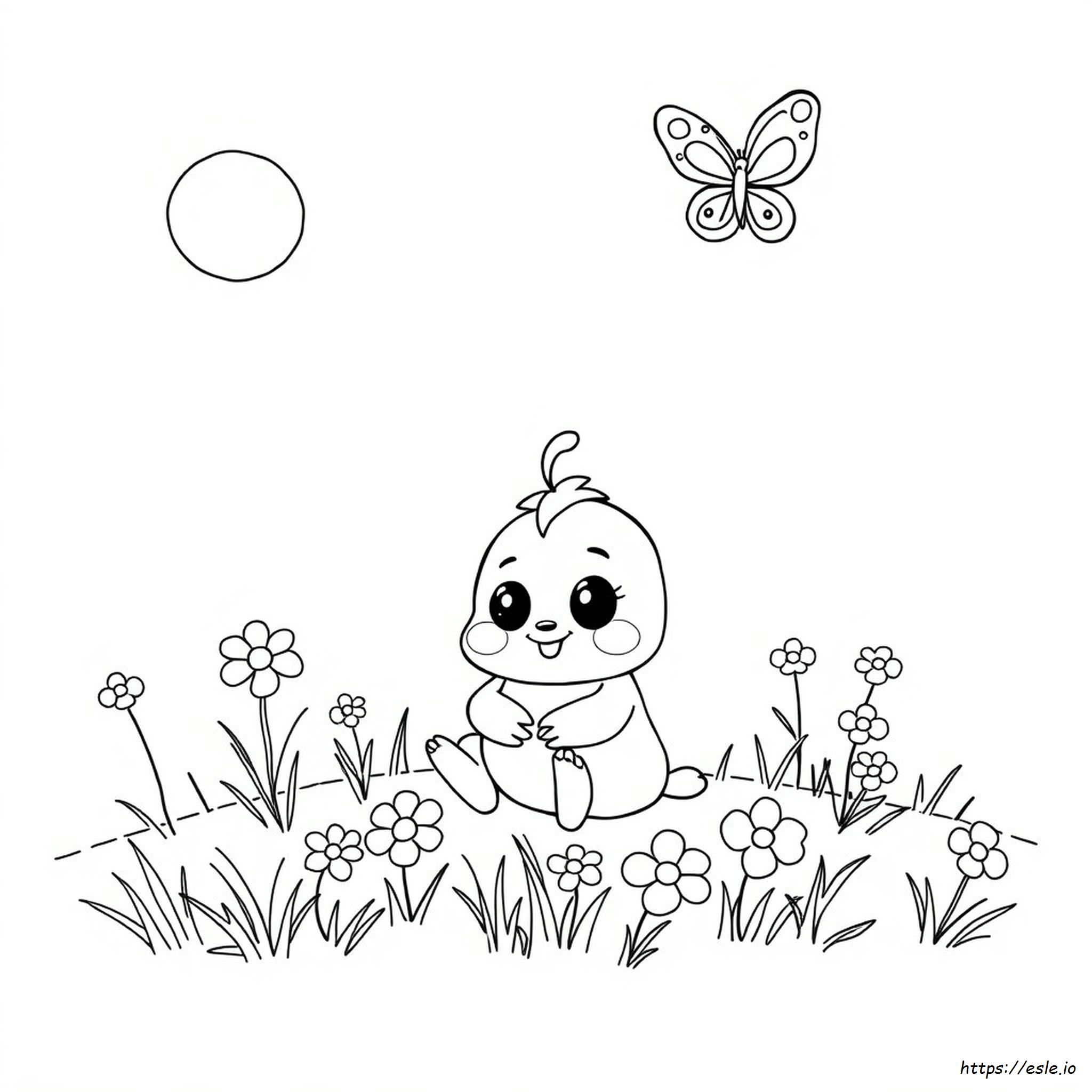 Yellow Sprunki Coloring Page