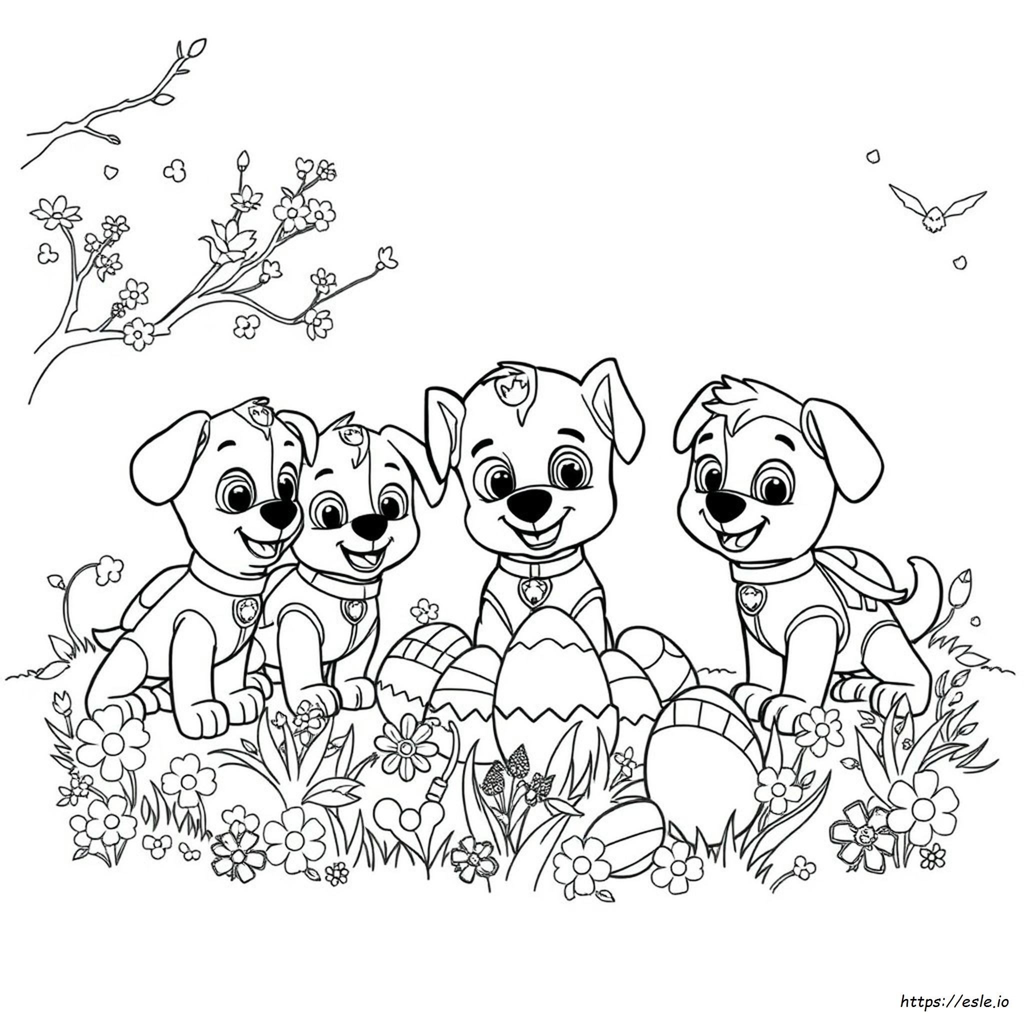 Patrulha Canina De Páscoa Para Colorir