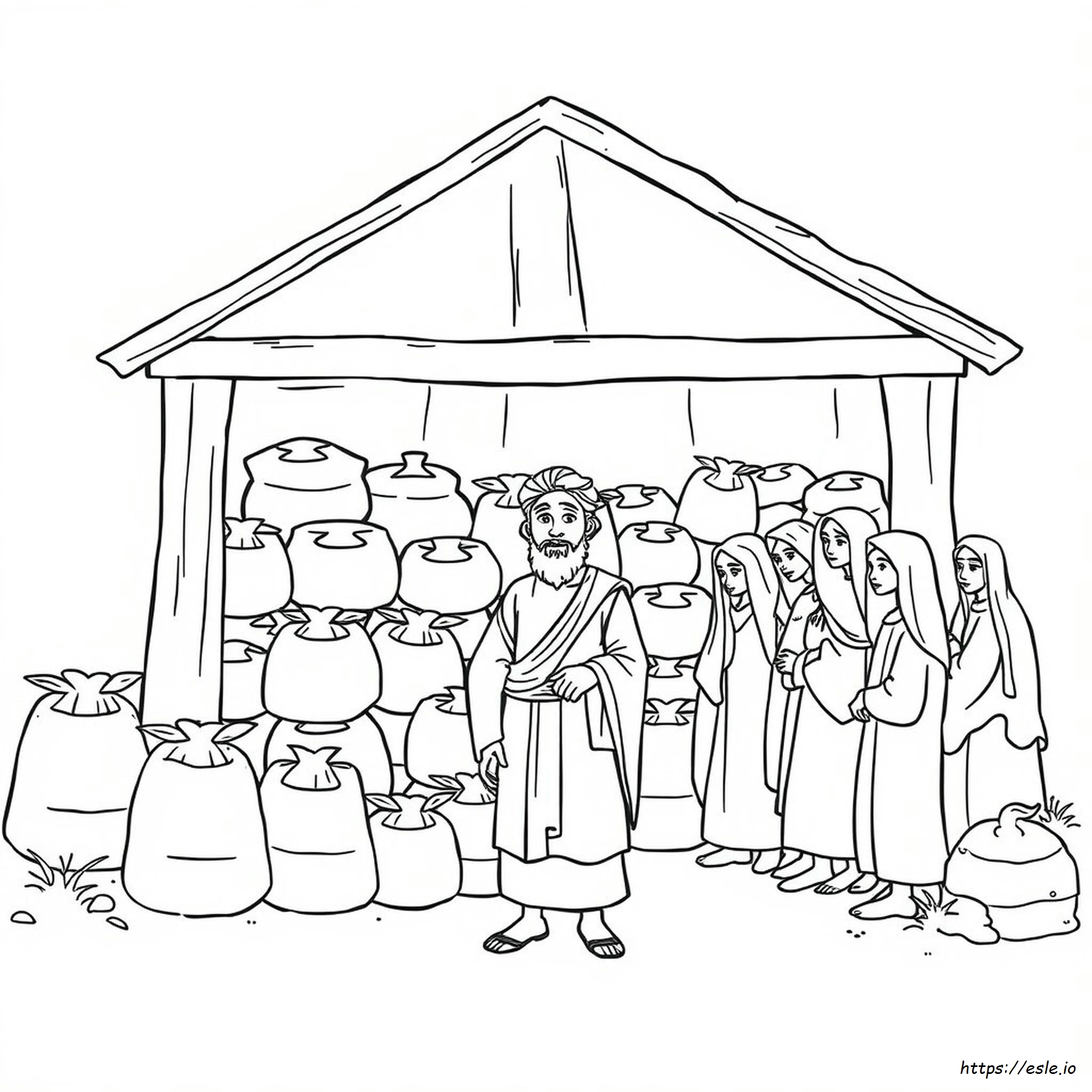 Joseph And The Famine Coloring Page