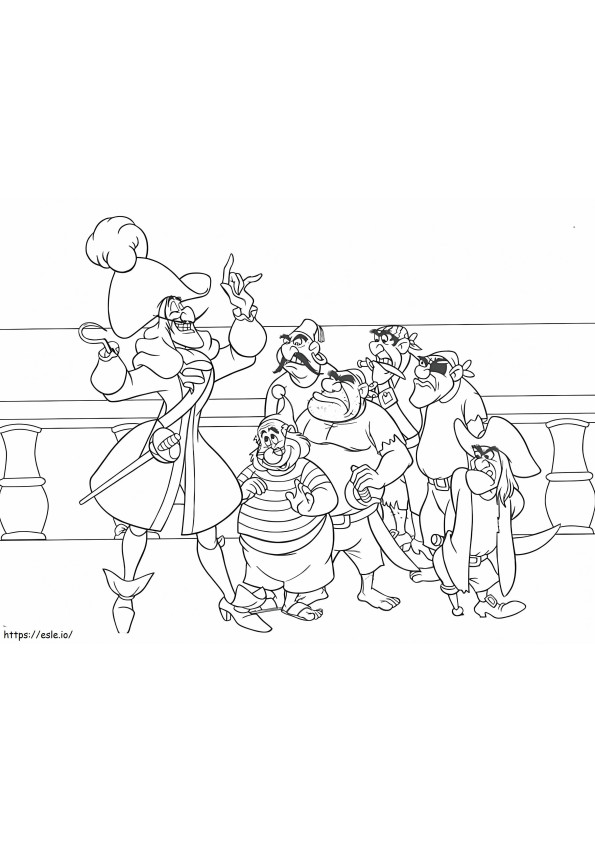 Captain Hook And Crew Members coloring page