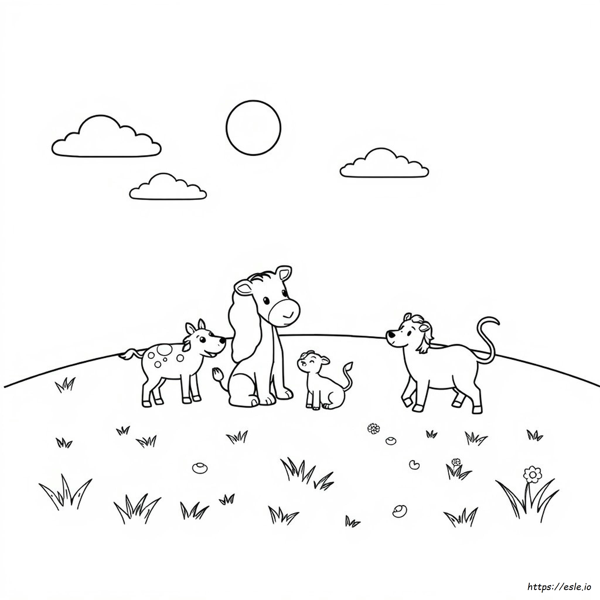 Coloring Animals Worksheets For Kindergarten