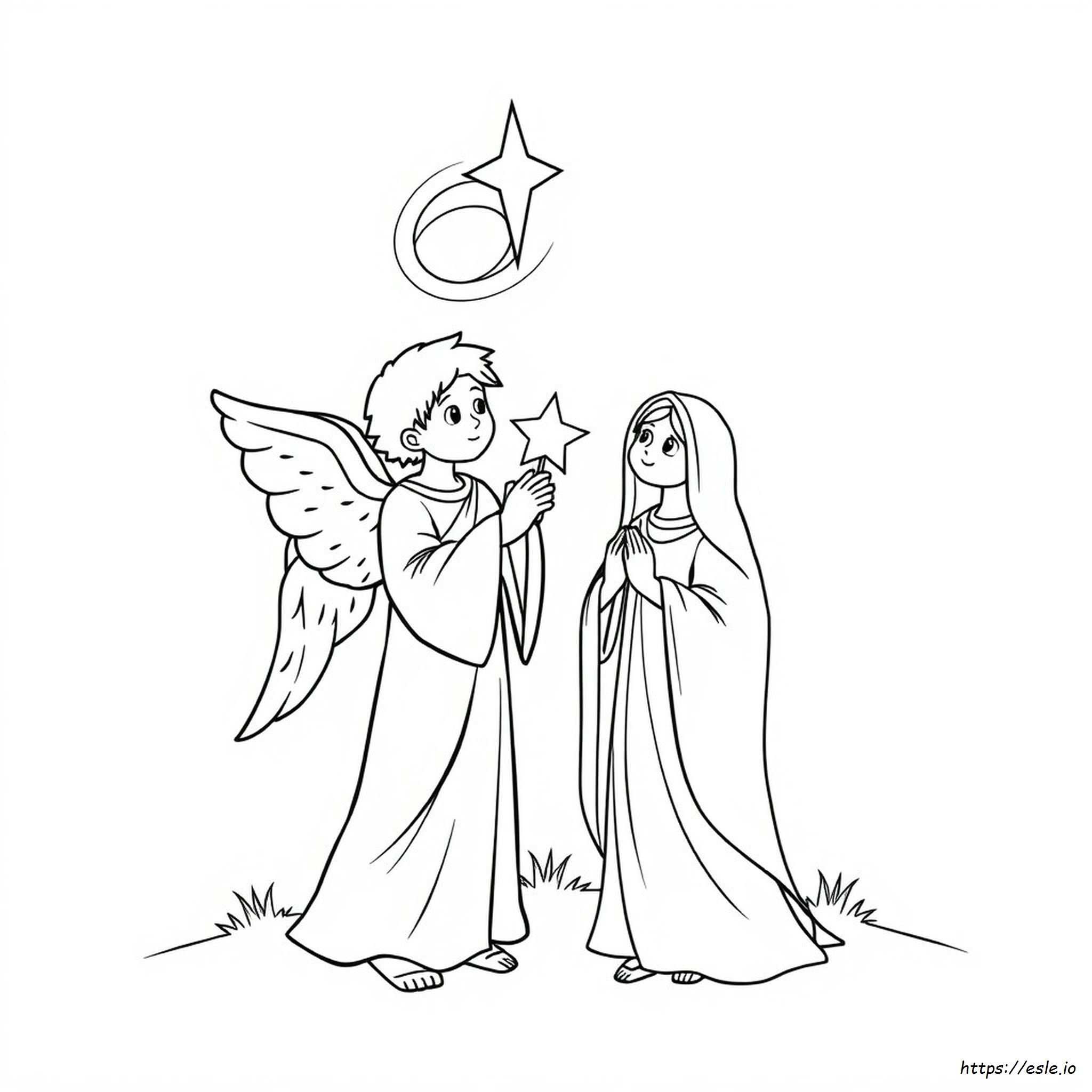 Angel Tells Mary Coloring Page