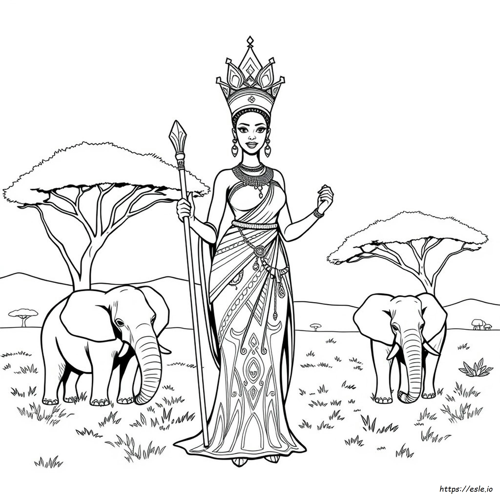 Coloriages Reine Africaine