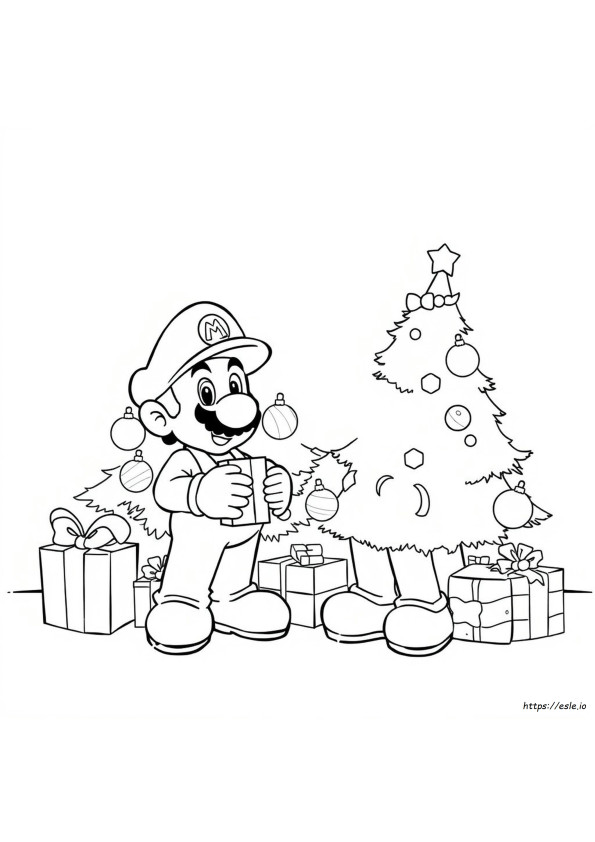 Coloriage Noël Mario