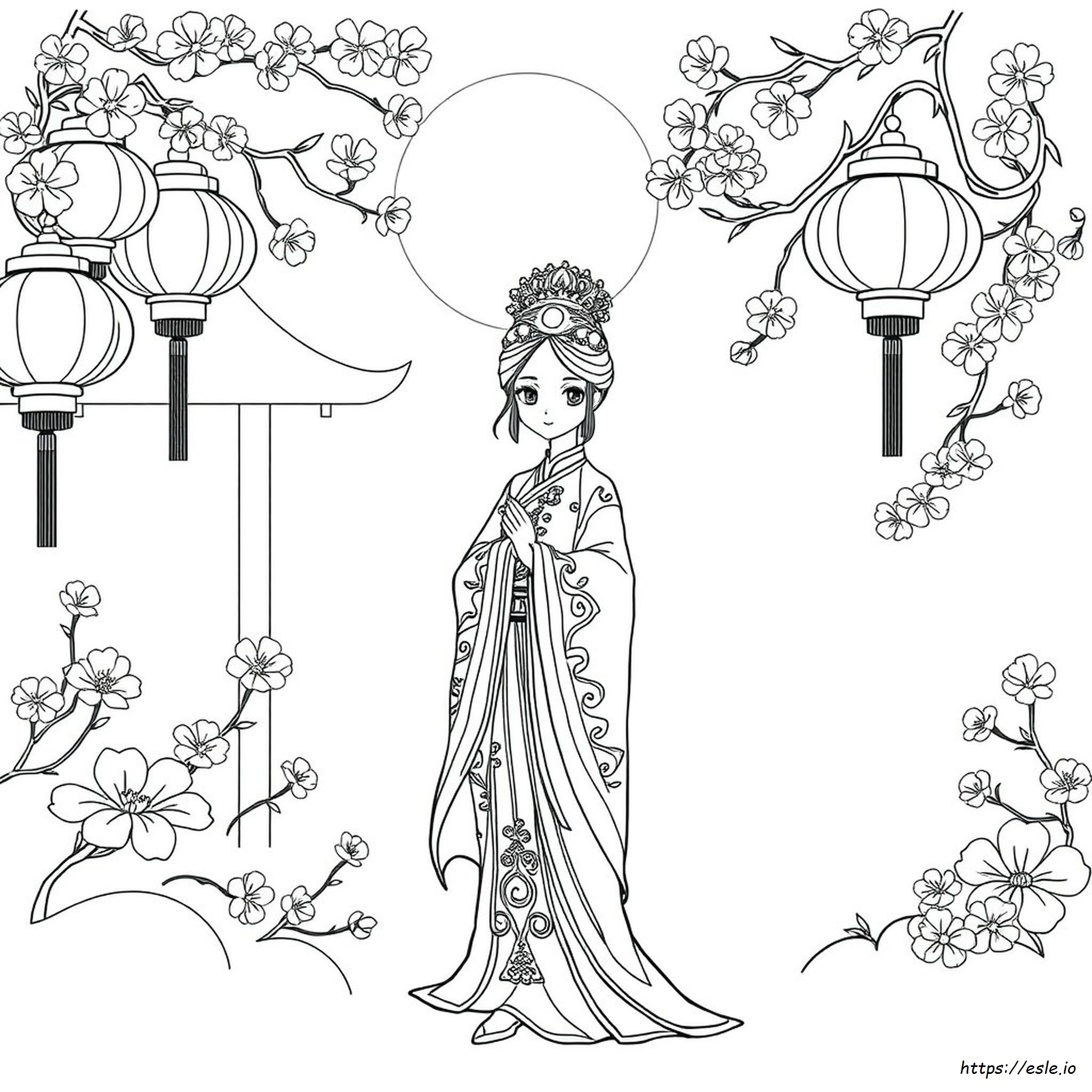 Anime Chinese Princess Coloring Pages