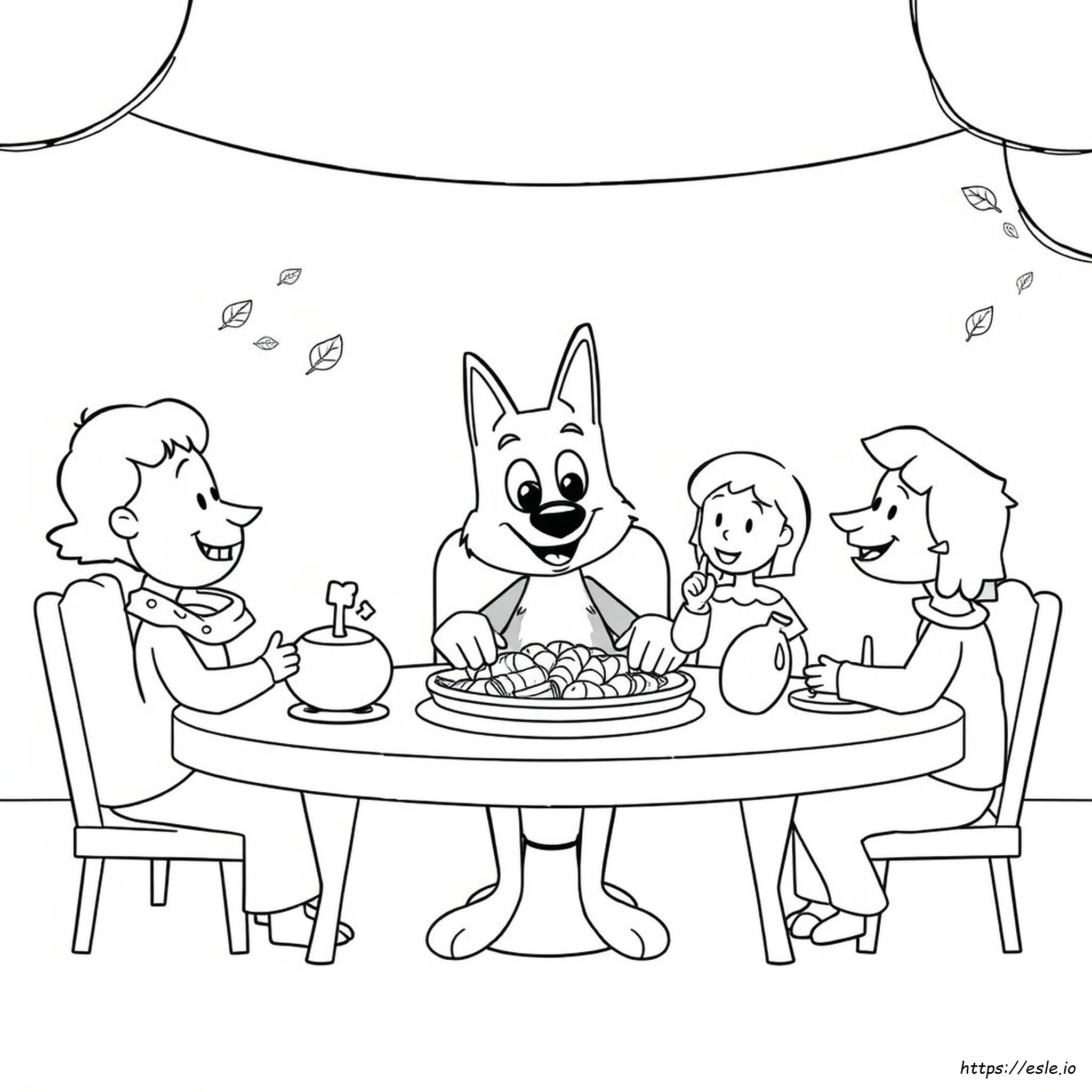 Bluey Thanksgiving Coloring Pages