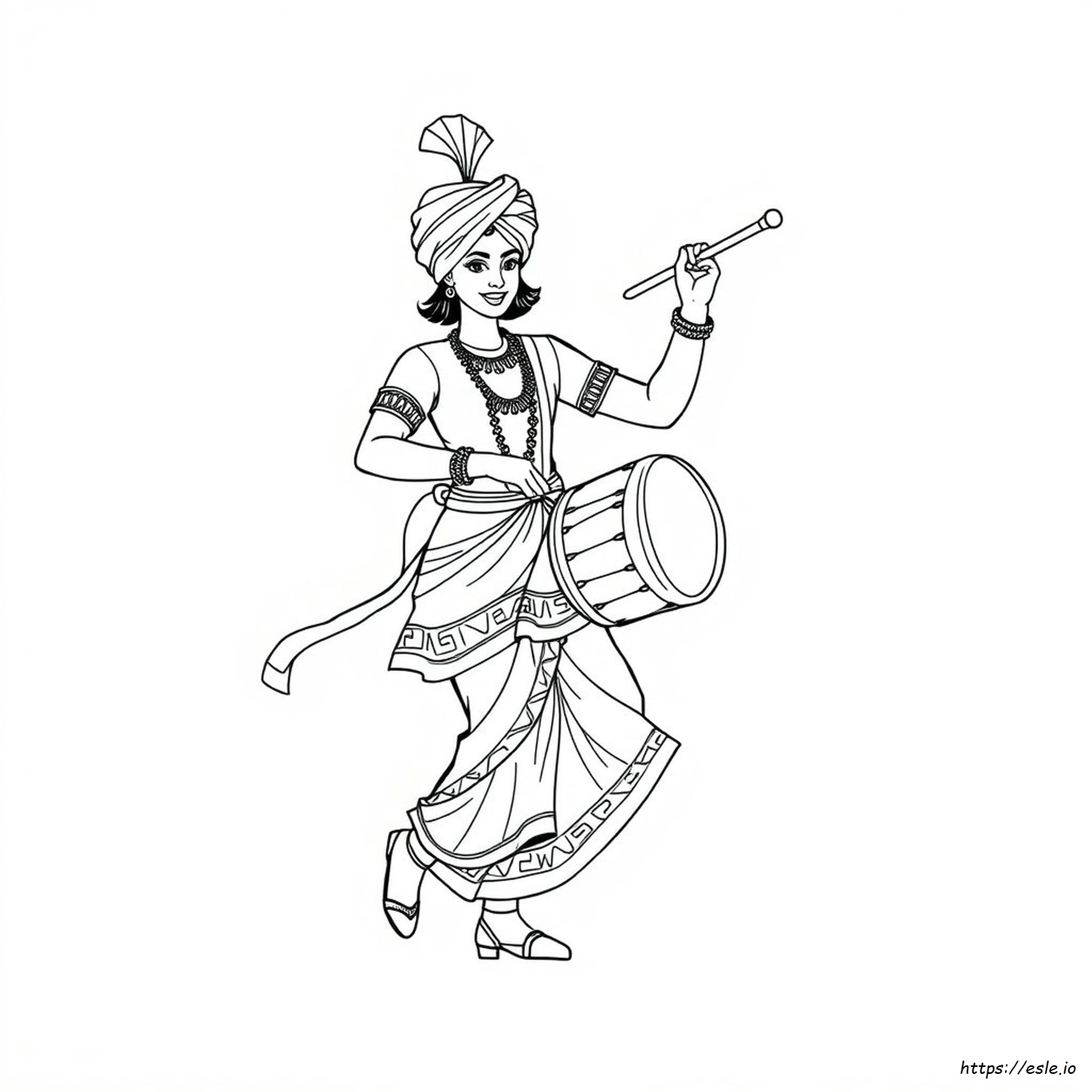 Coloring Sketch Bhangra Drawing