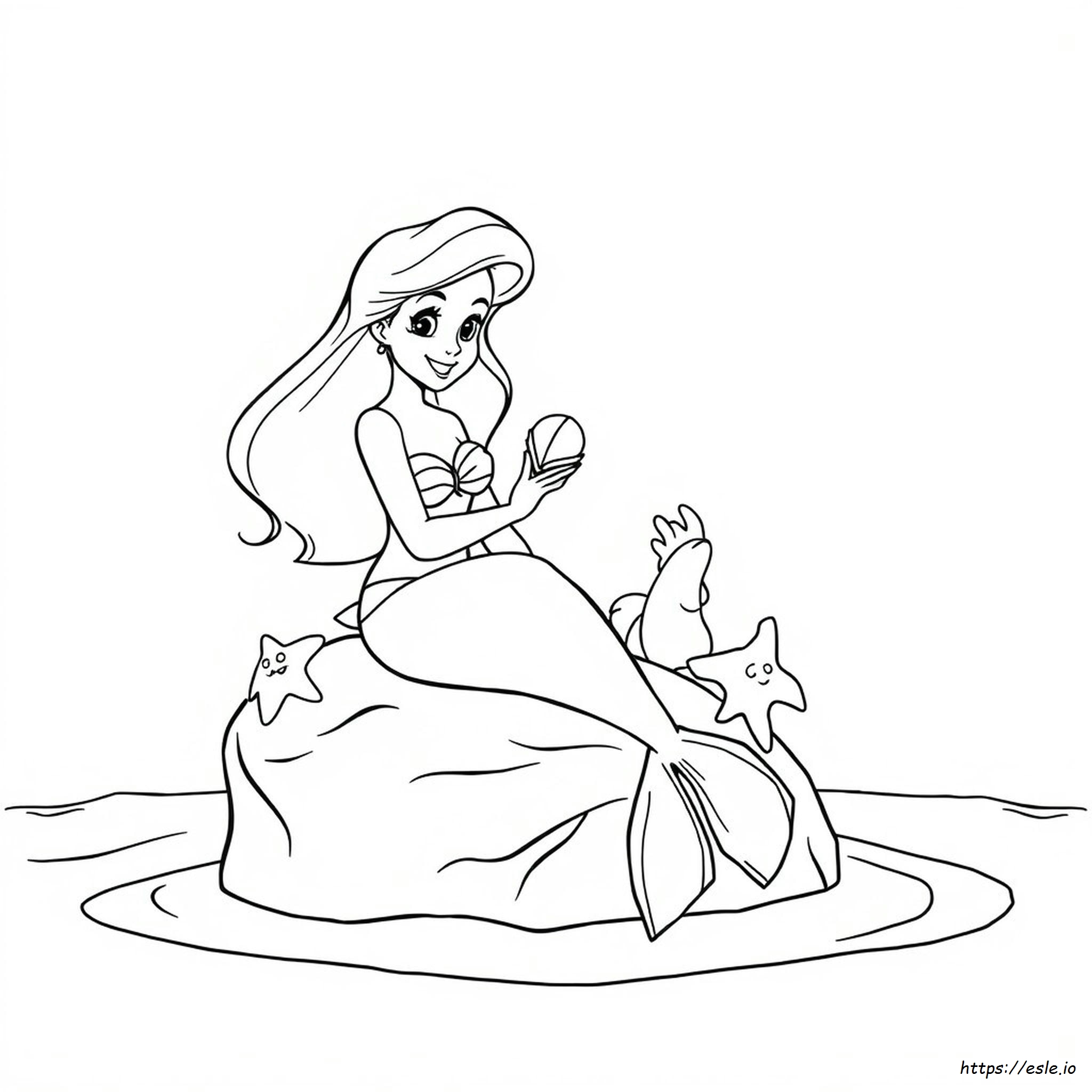 Ariel Colouring Pages Free
