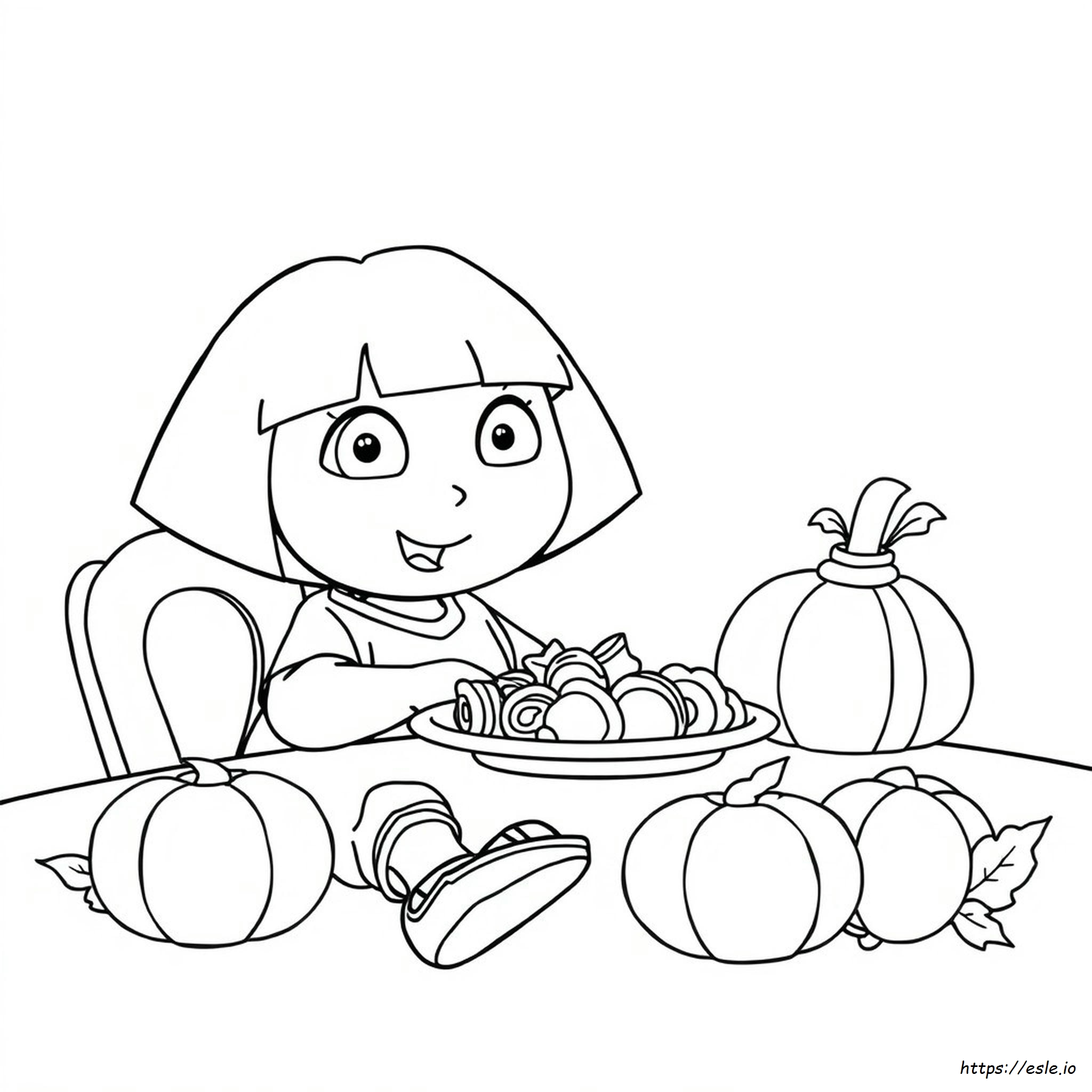 Dora Thanksgiving Coloring Pages
