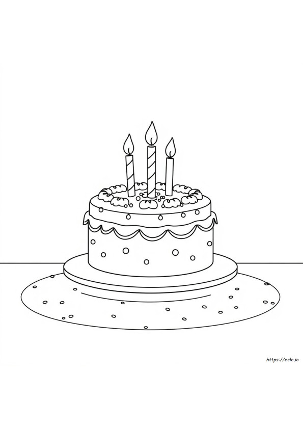 Torta Di Compleanno Senza Candele Da Colorare