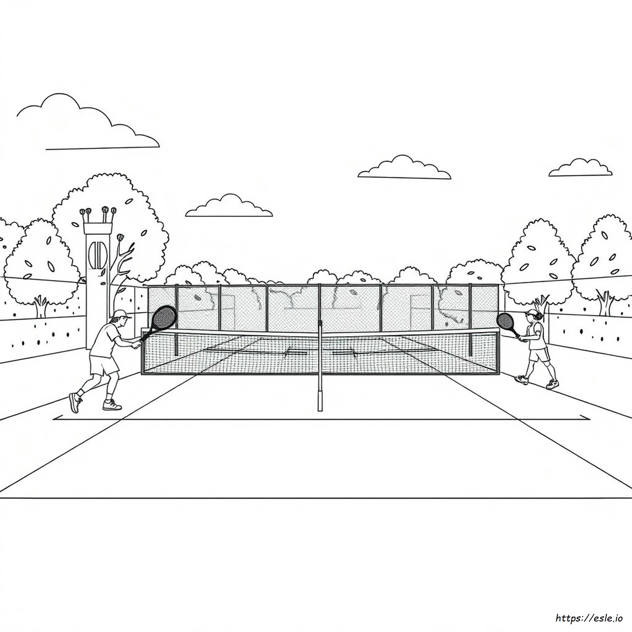 Coloriage Court De Tennis