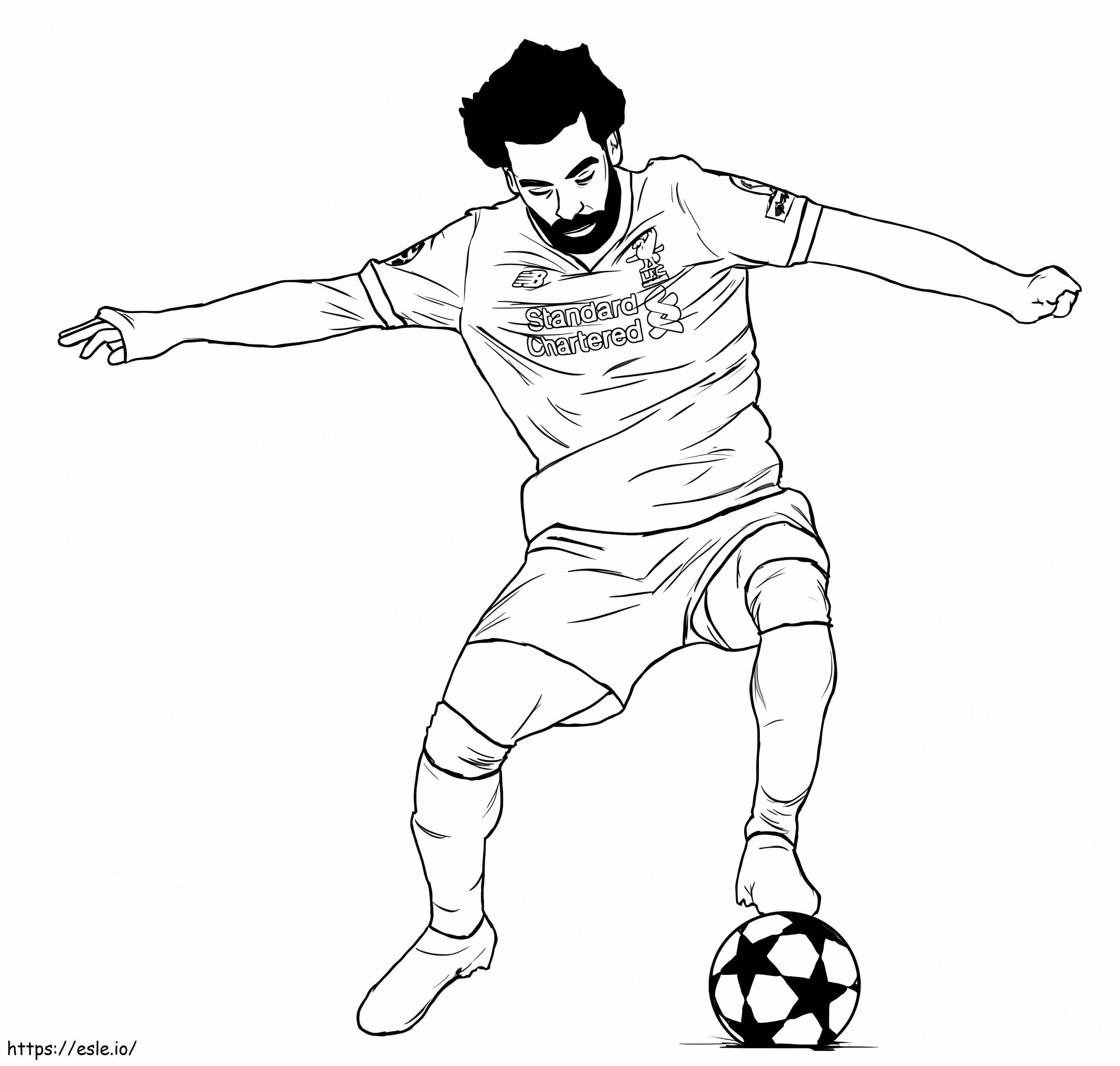 Coloriage Mohamed Salah 3 à imprimer dessin