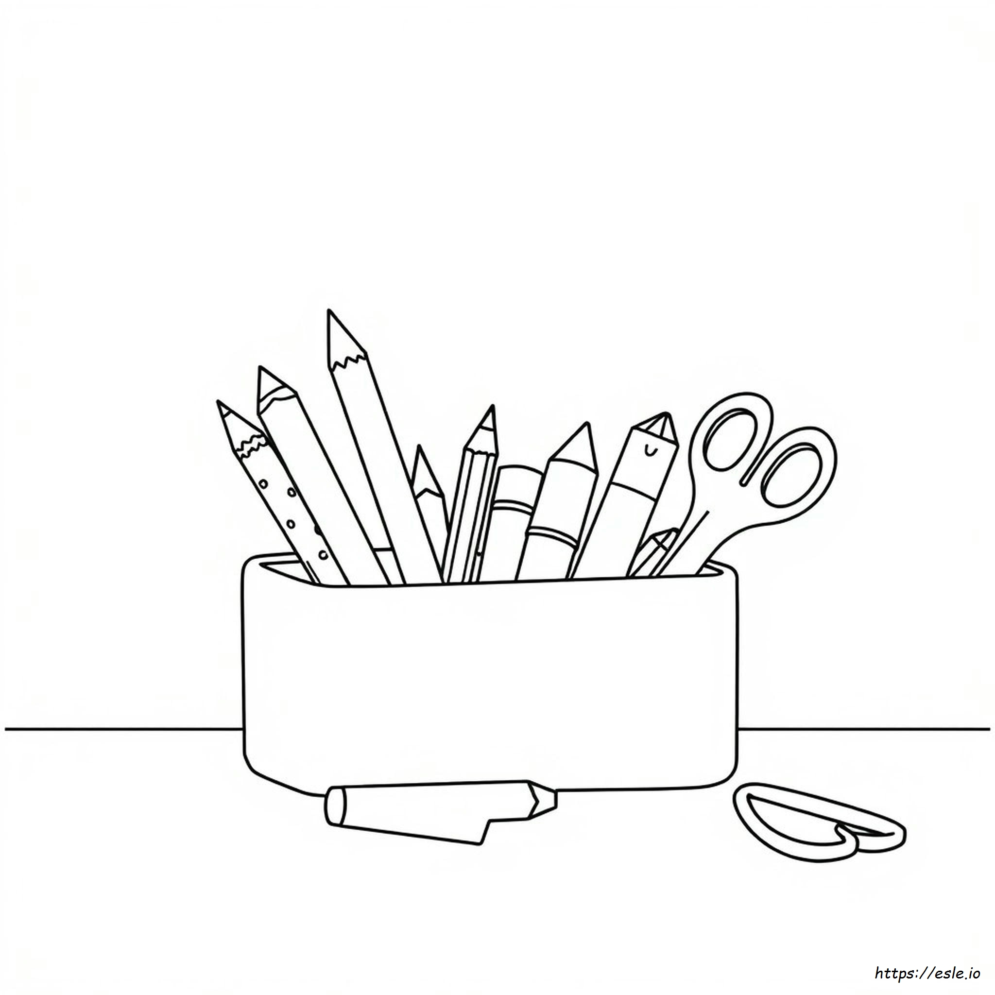 Coloriage Trousse À Crayons