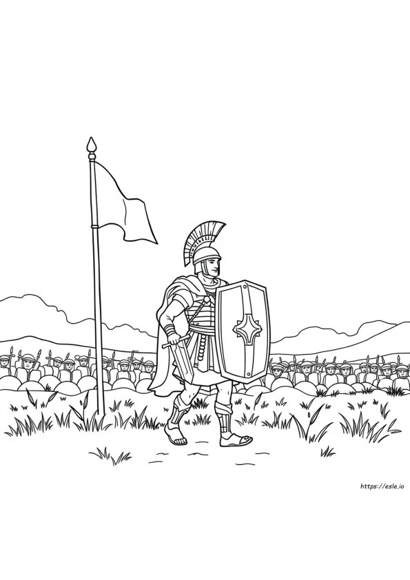 Roman Soldier Colouring Page