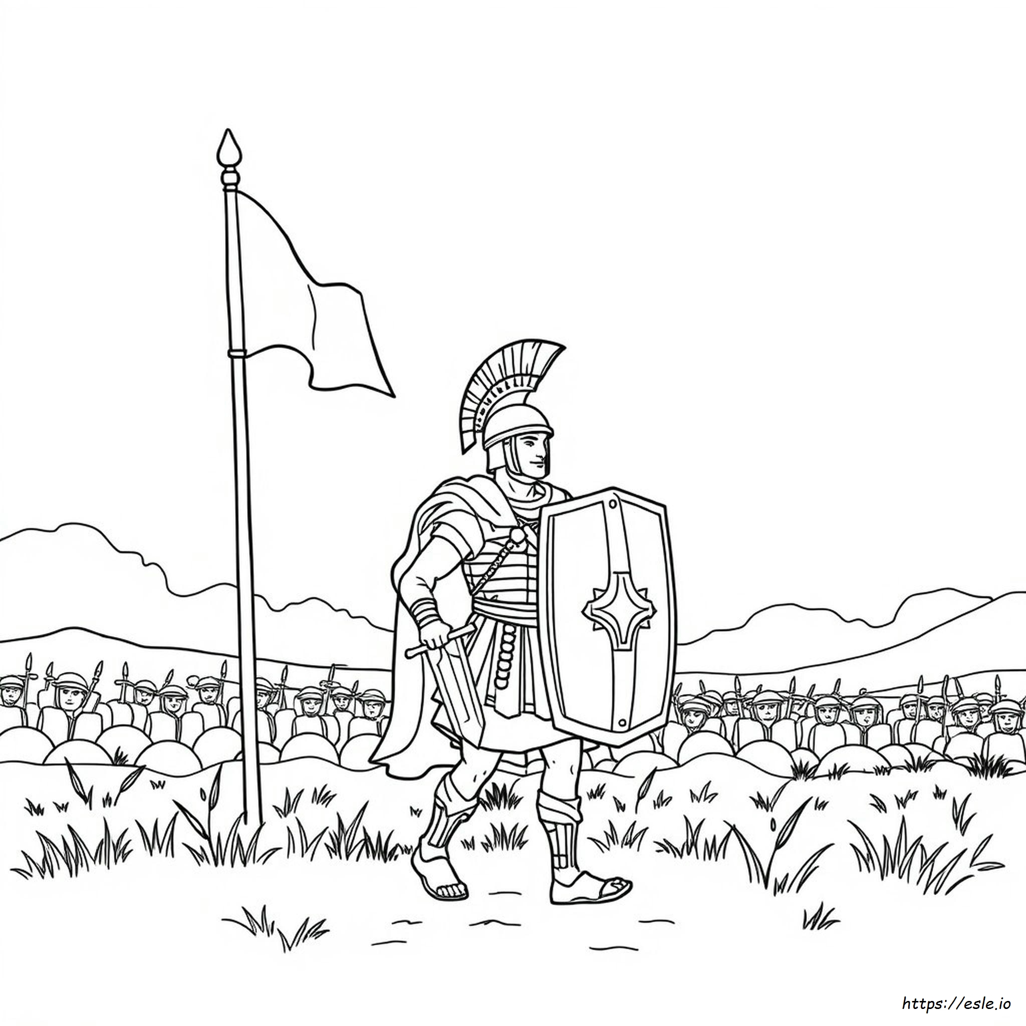 Roman Soldier Colouring Page