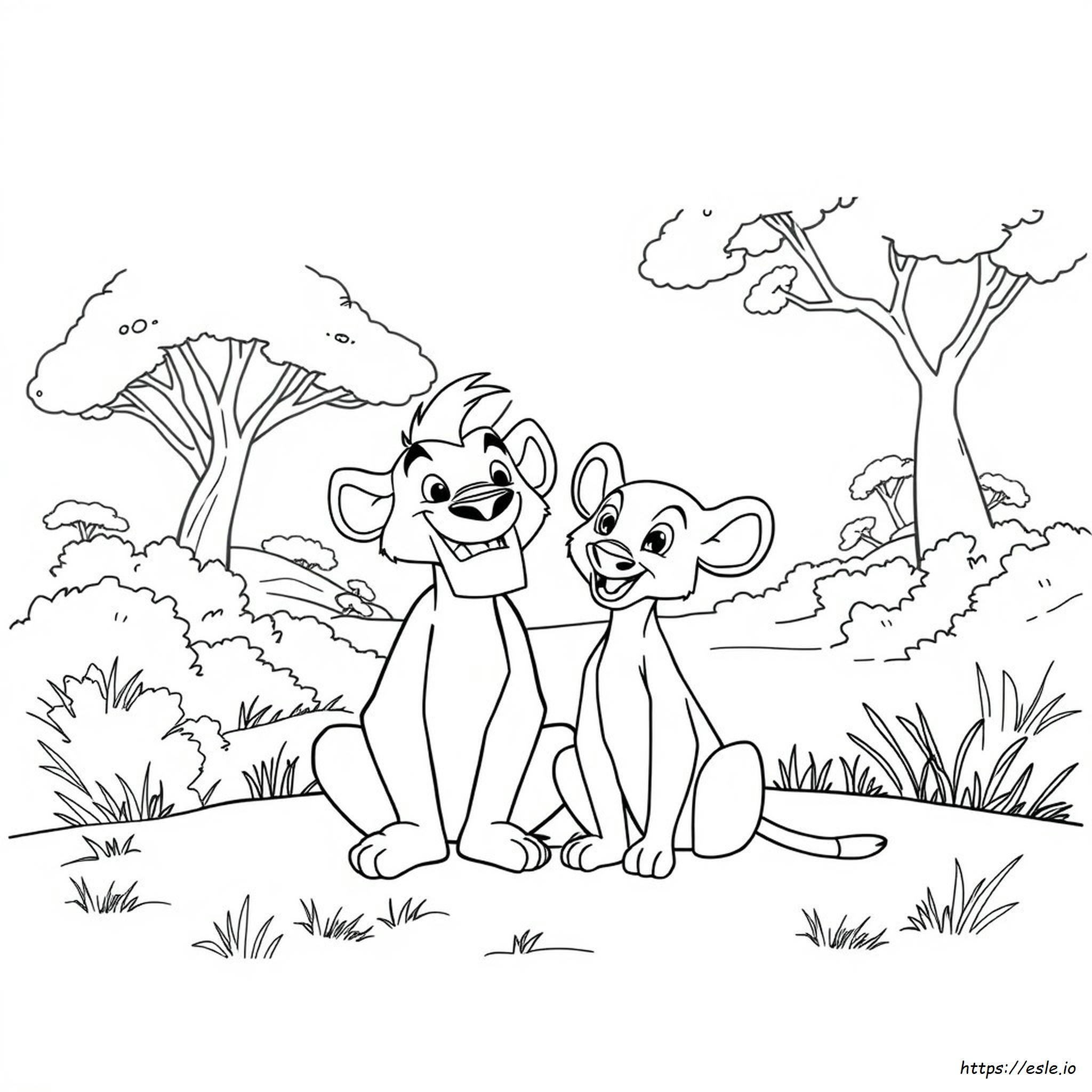 Timon And Pumbaa Colouring Pages