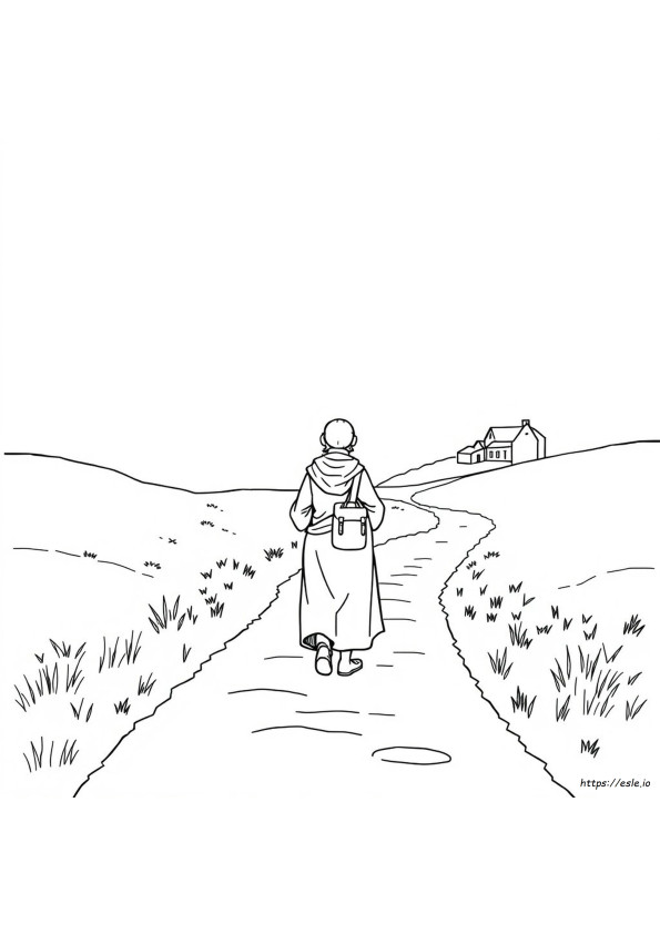 エマオへの道のり ぬりえ