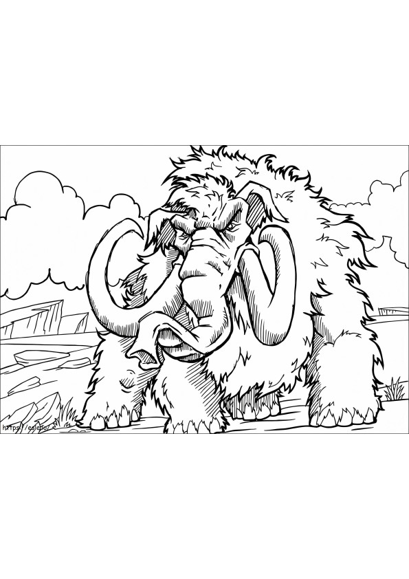 Angry Mammoth coloring page