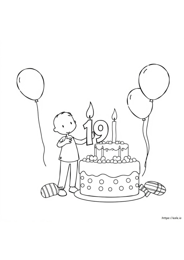 Coloriage Pour 19E Anniversaire