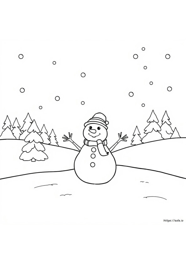 無料の雪だるまぬりえを印刷しよう