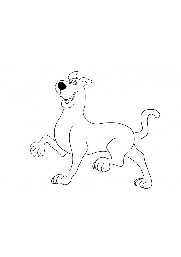 Scooby Doo is walking free coloring and printable for kids of all ages