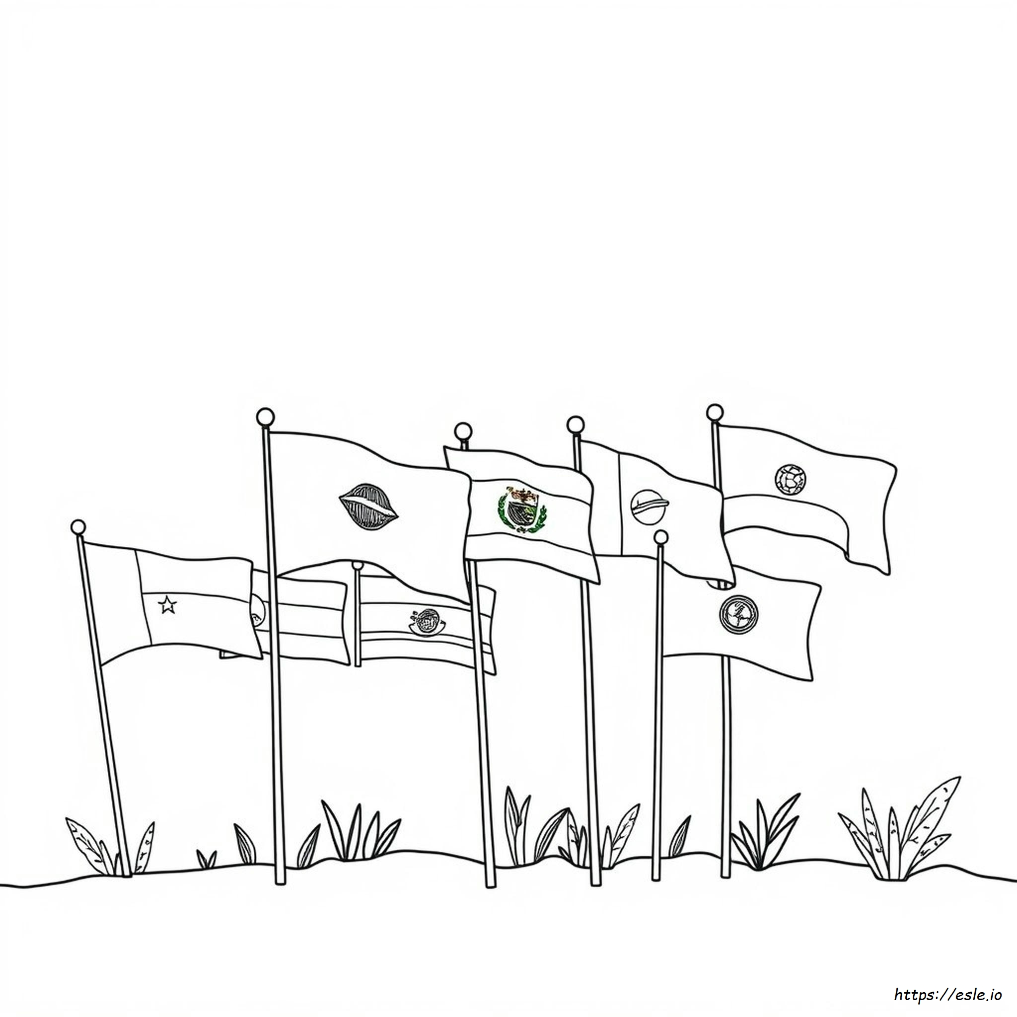 Flags Of Hispanic Countries Coloring Pages