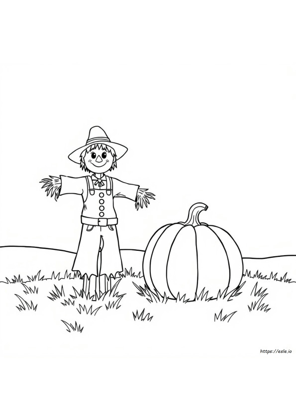 Scarecrow And Pumpkin Coloring Pages