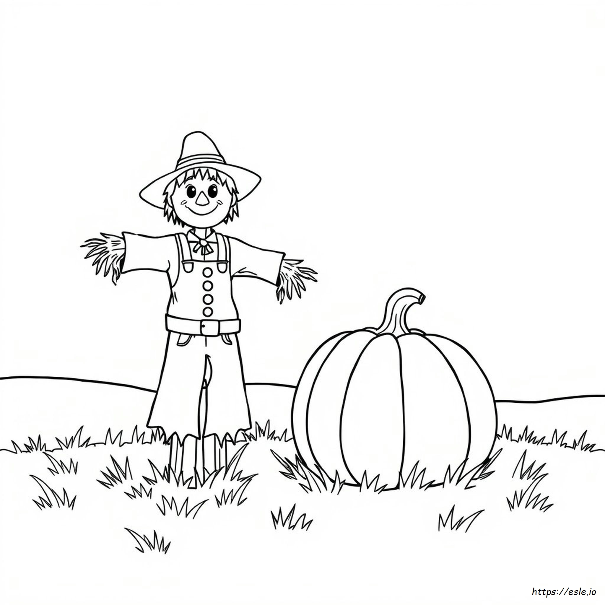Scarecrow And Pumpkin Coloring Pages