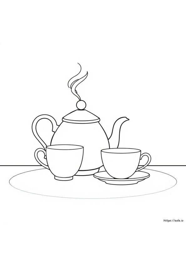 Tea Pot Colouring Page