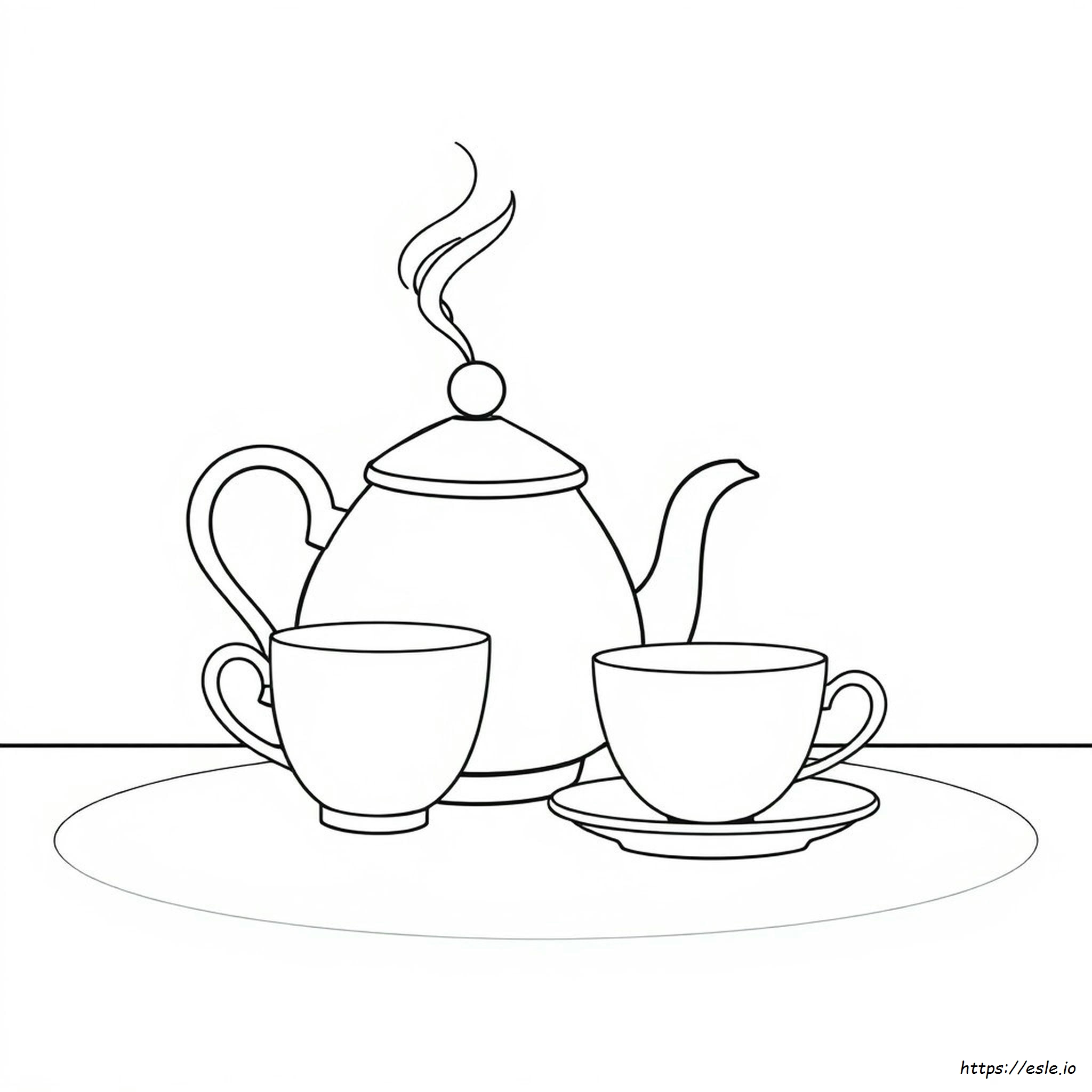 Tea Pot Colouring Page