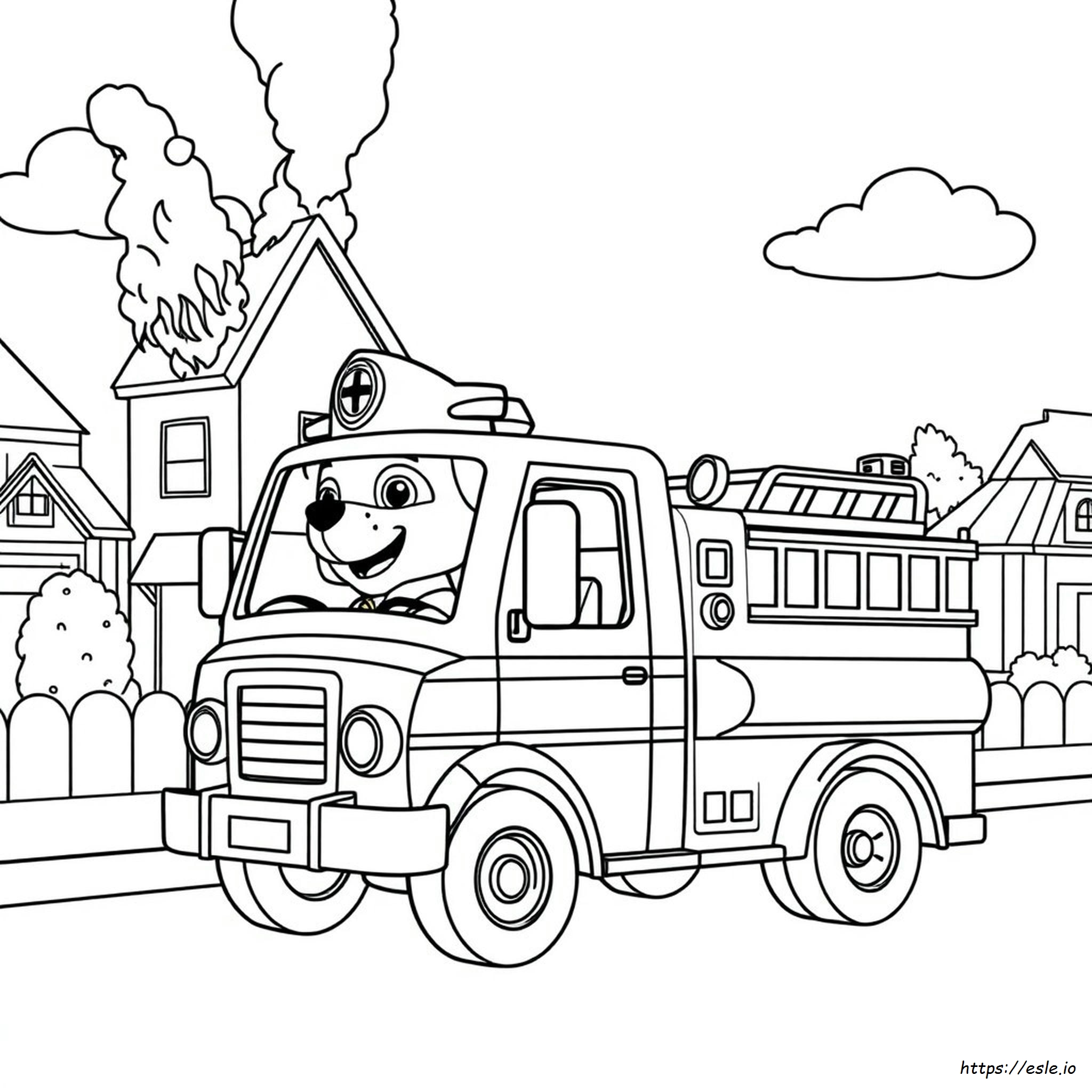 Paw Patrol Fire Truck Coloring Page