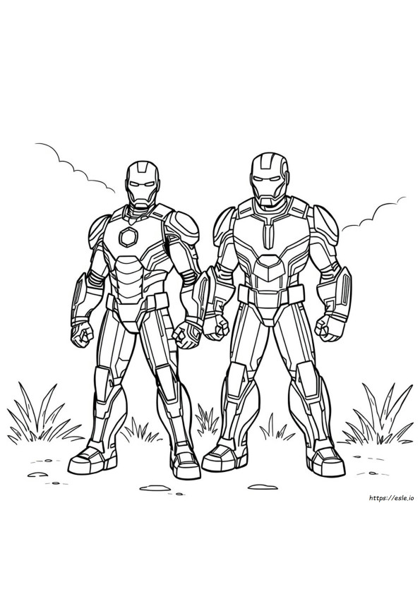 Iron Man And War Machine Coloring Pages