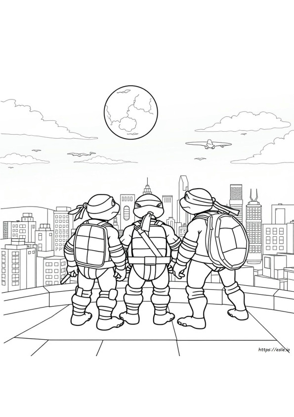 Ninja Turtles Colouring Sheet