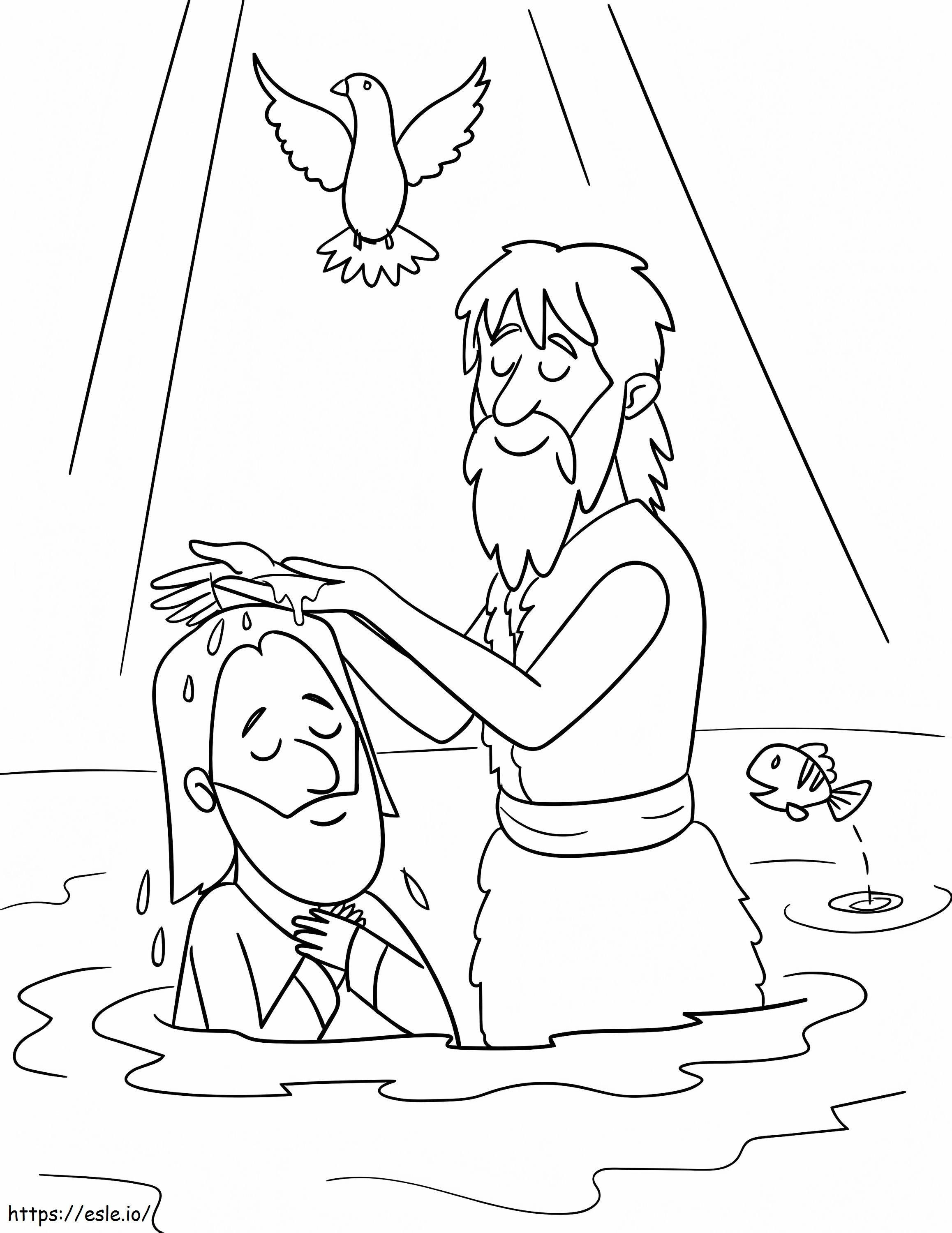 Baptisan Yesus Gratis Gambar Mewarnai