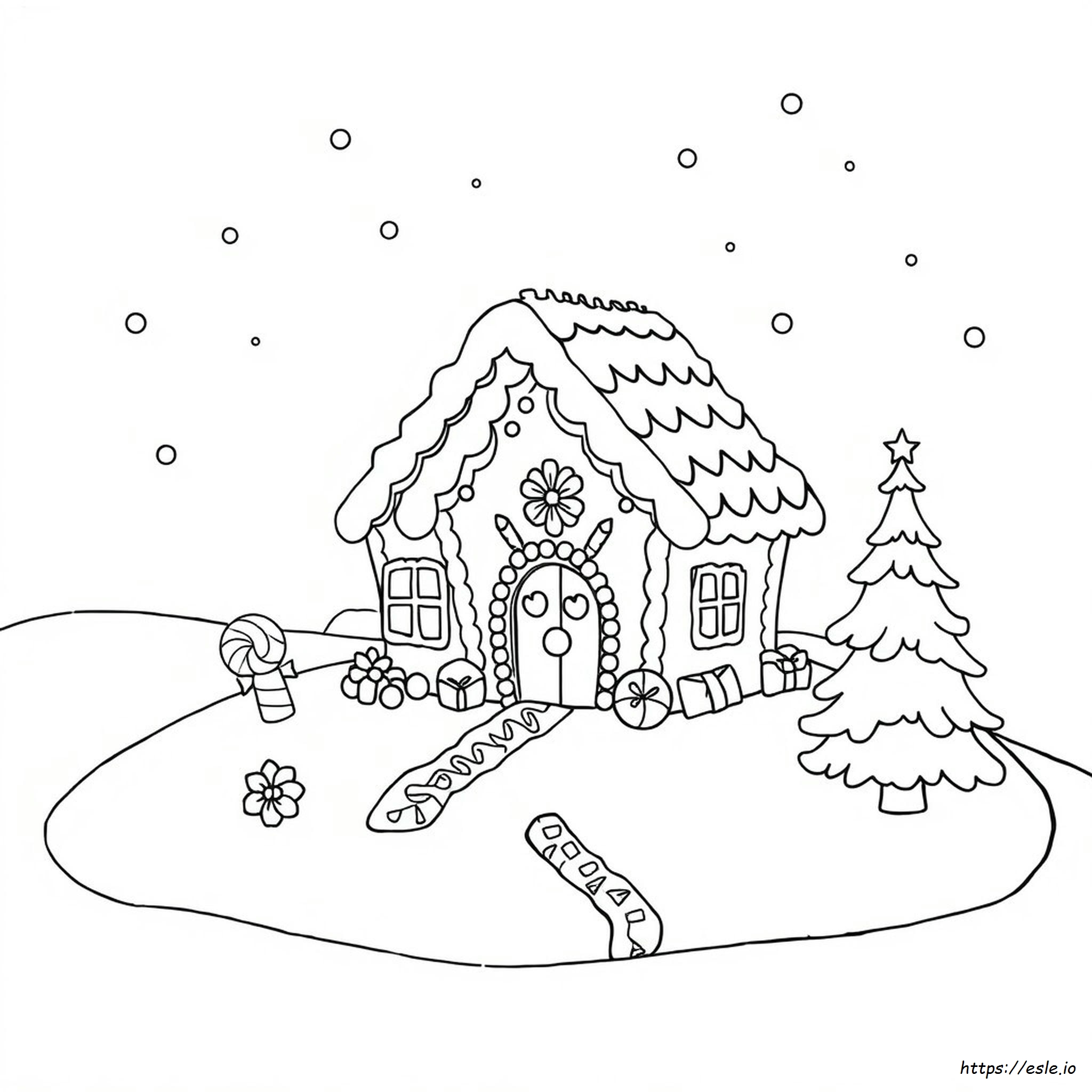 Gingerbread House Coloring Page Free Printable Pdf