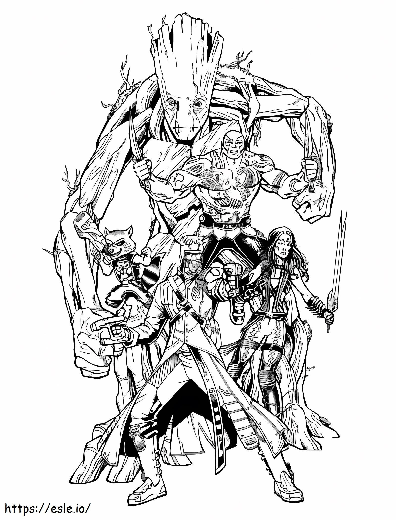 Groot And Friends coloring page