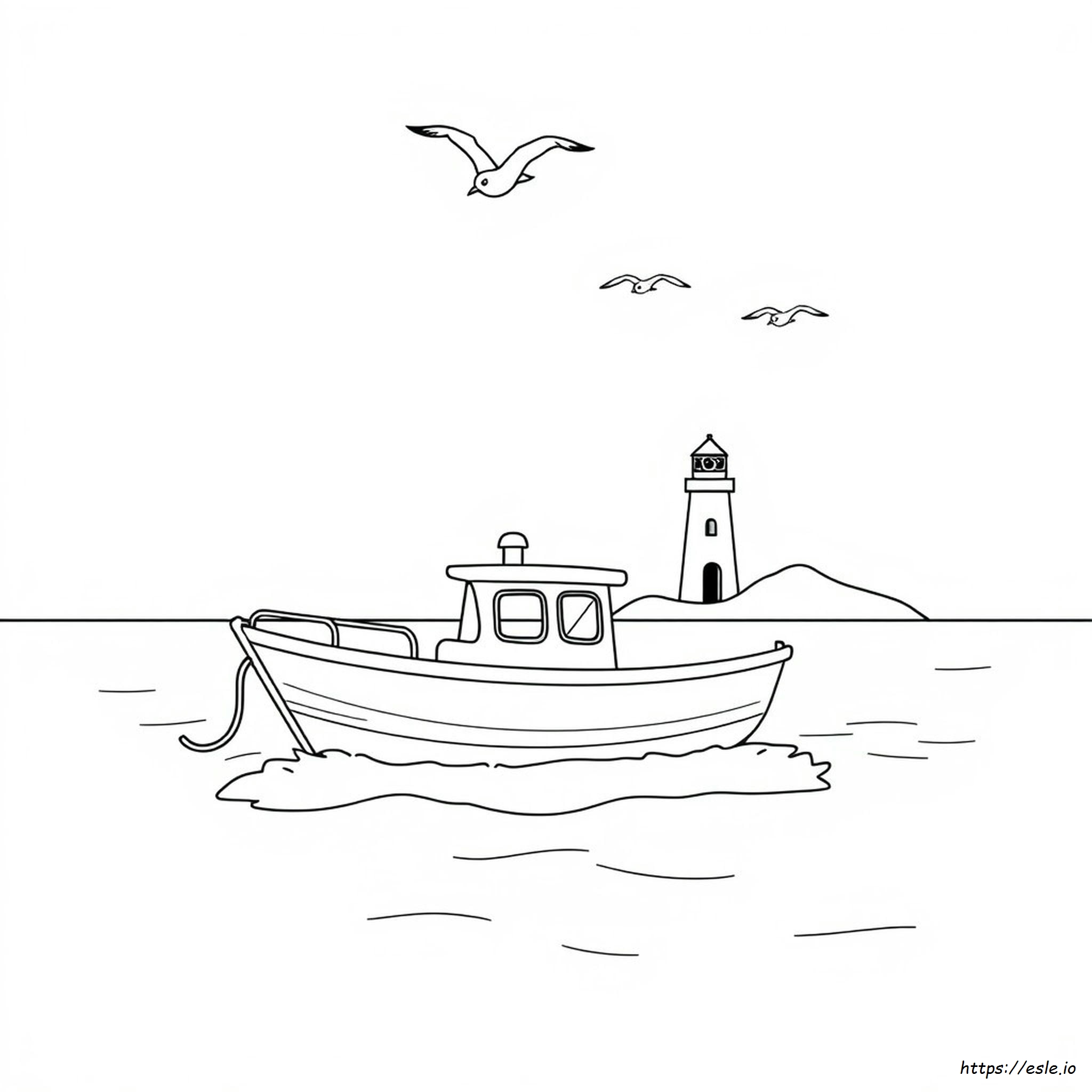 Boat Colouring Picture