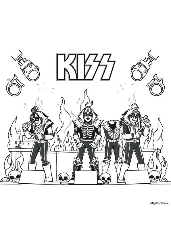 Kiss Rock Band Coloring Pages