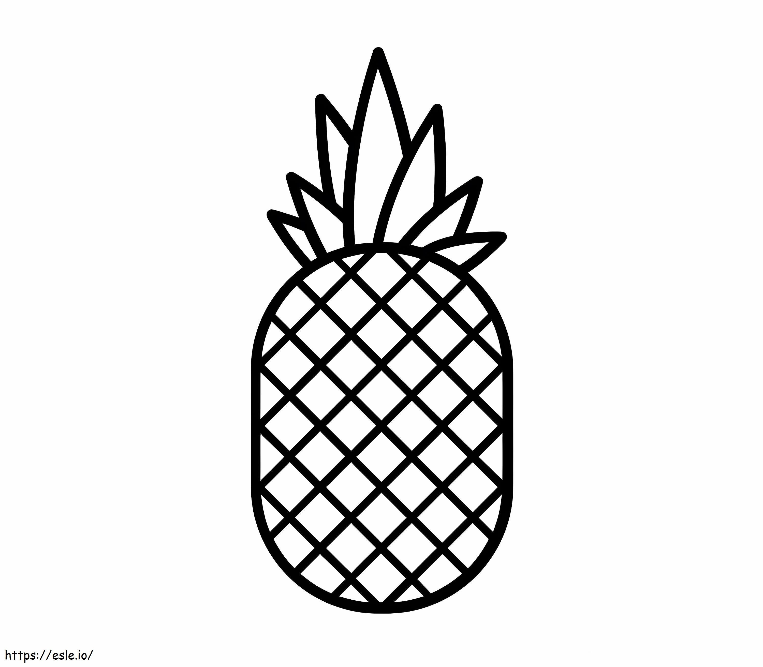 Łatwy rysunek ananasa kolorowanka