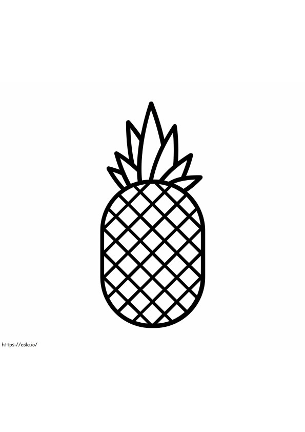 Ananas helppo piirustus värityskuva