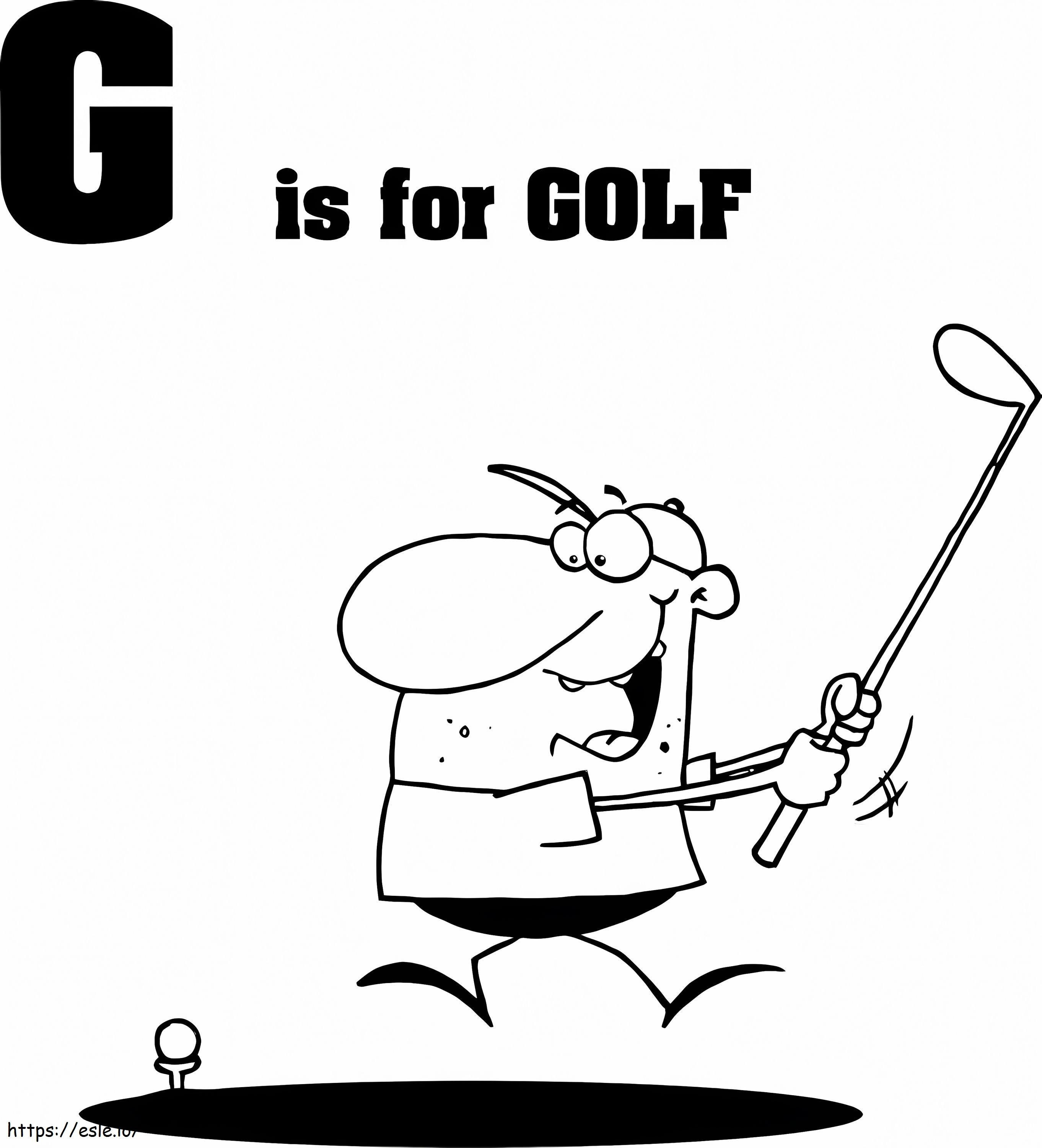 Golf kirjain G värityskuva