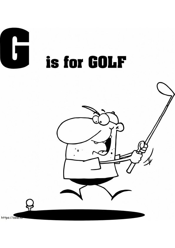 Lettera di golf G da colorare