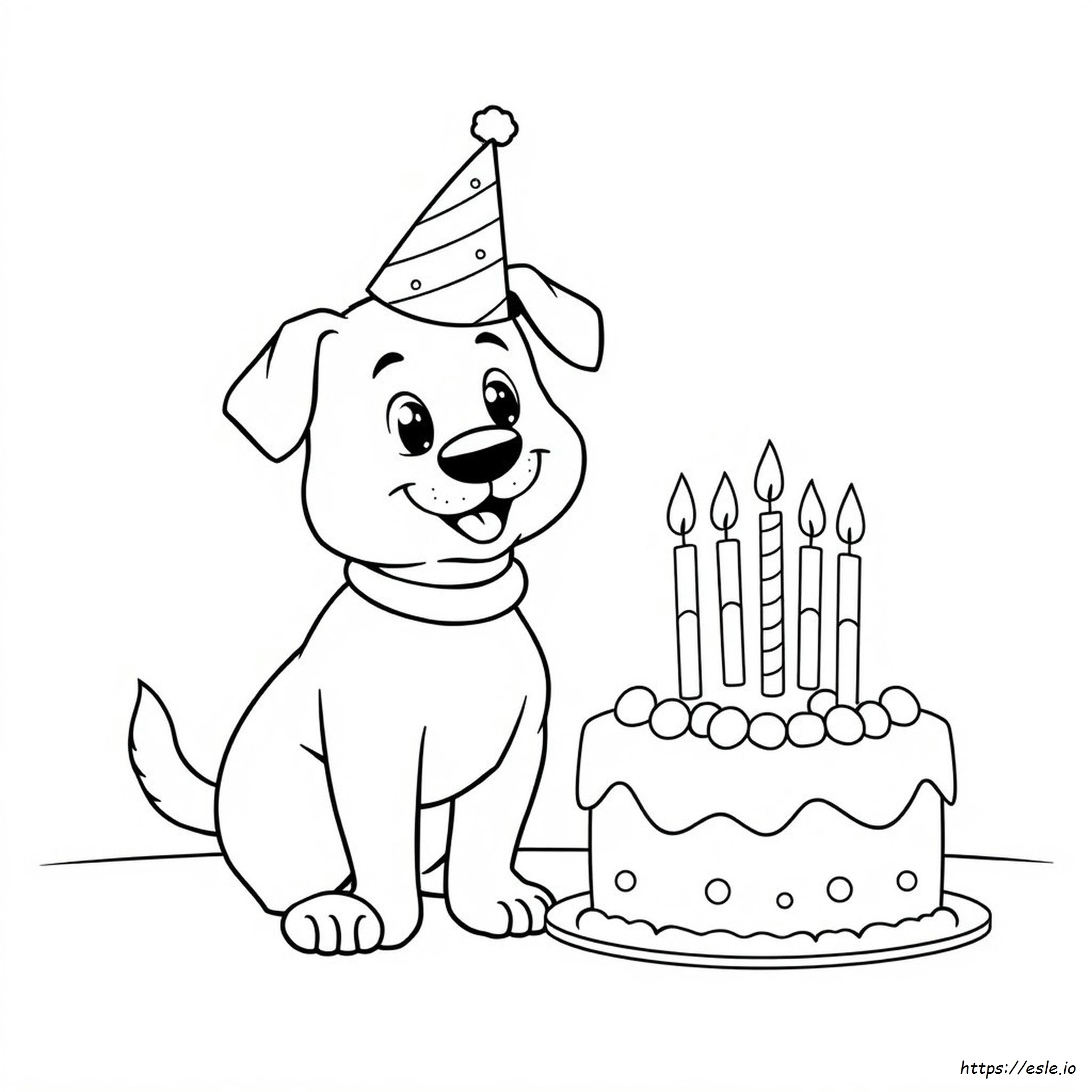 Birthday Dog Coloring Pages