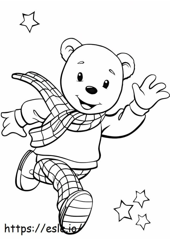 Rupert Bear Running coloring page