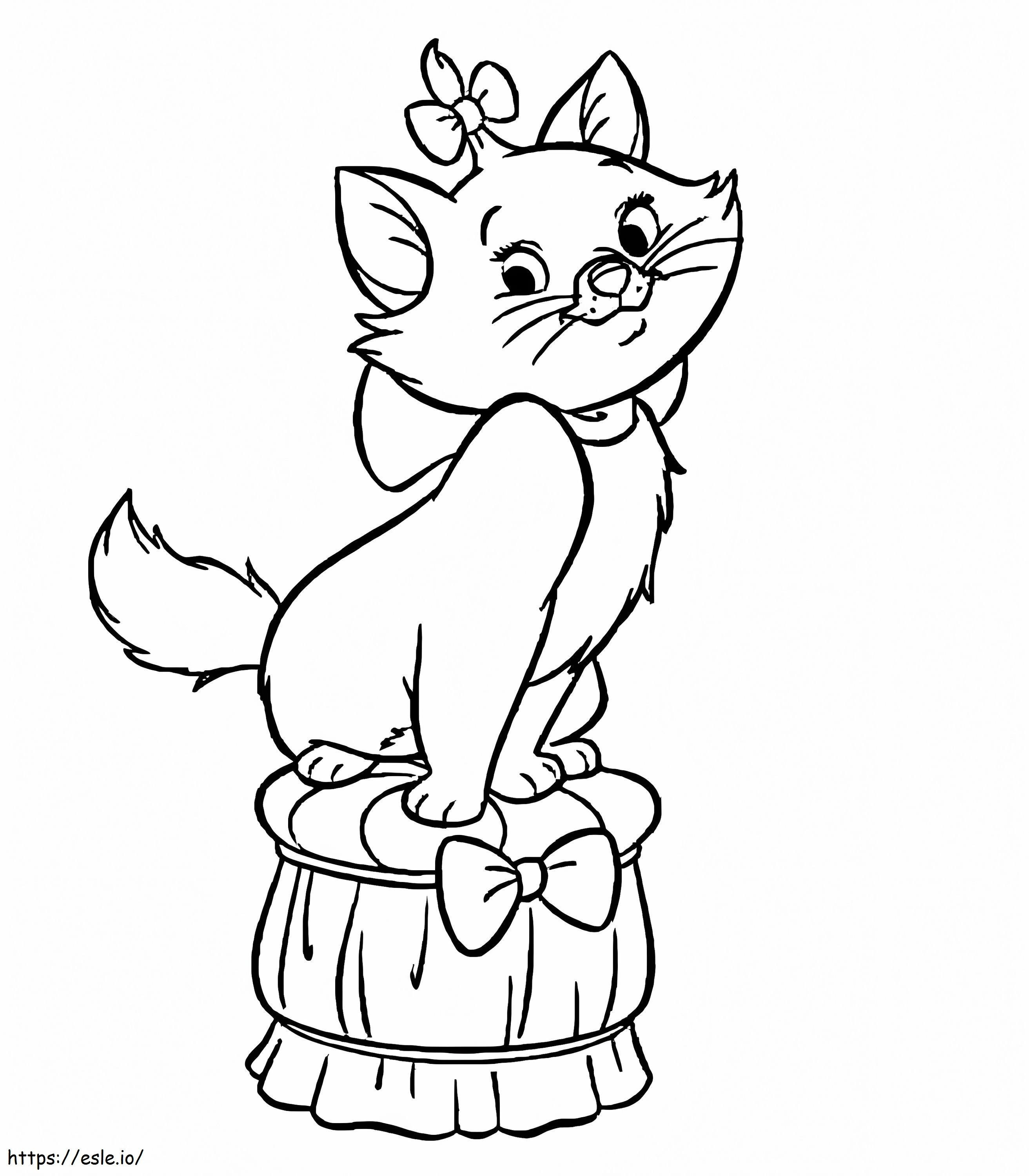 Marie Cat Sitting On A Chair coloring page