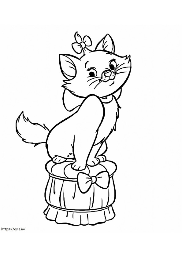 Marie Cat Sitting On A Chair coloring page