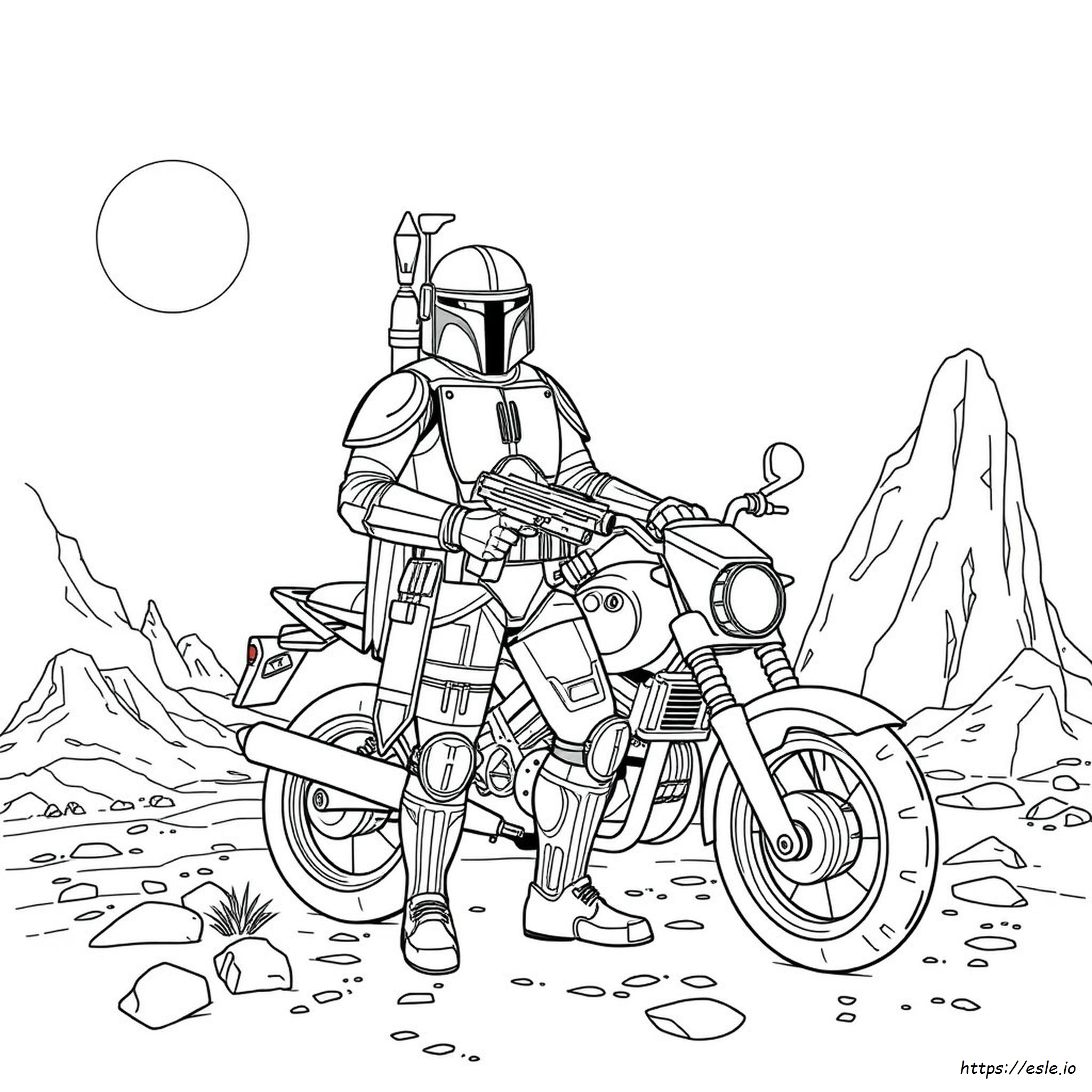Realistic Mandalorian Coloring Page
