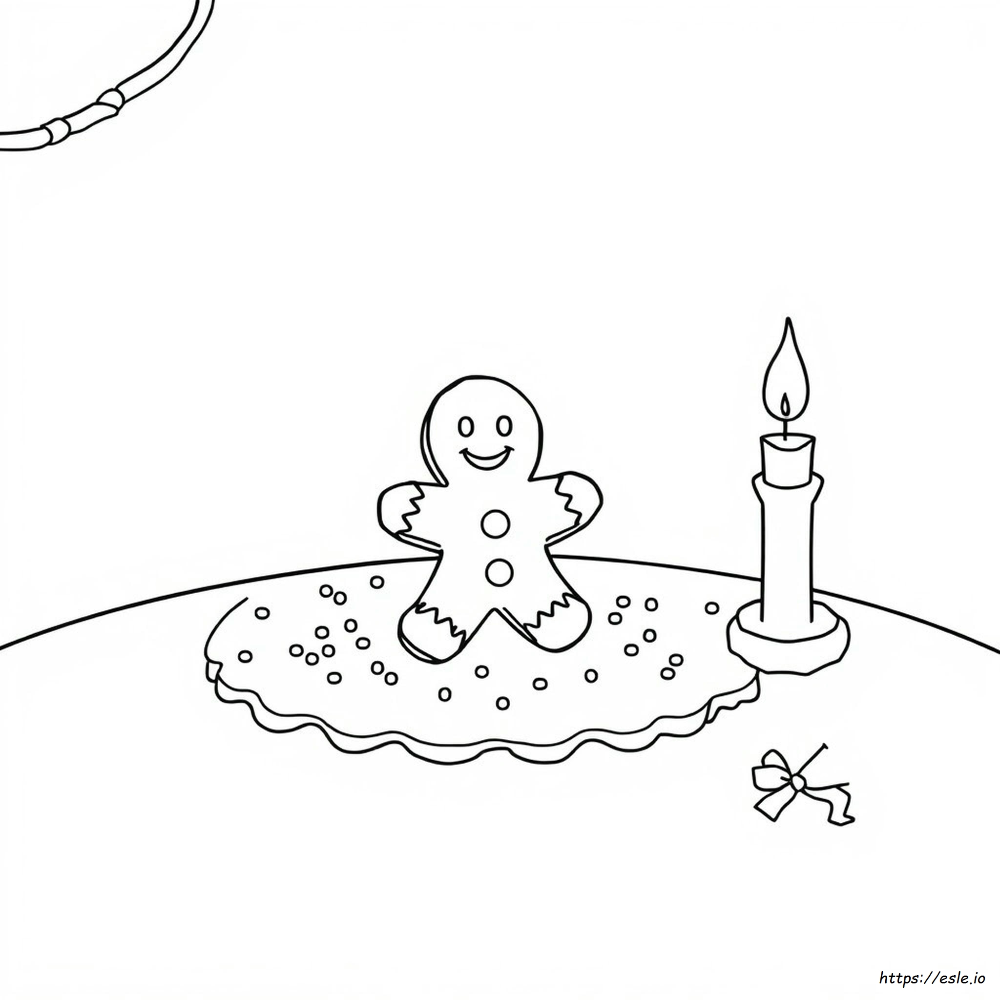 Gingerbread Cookie Colouring Page
