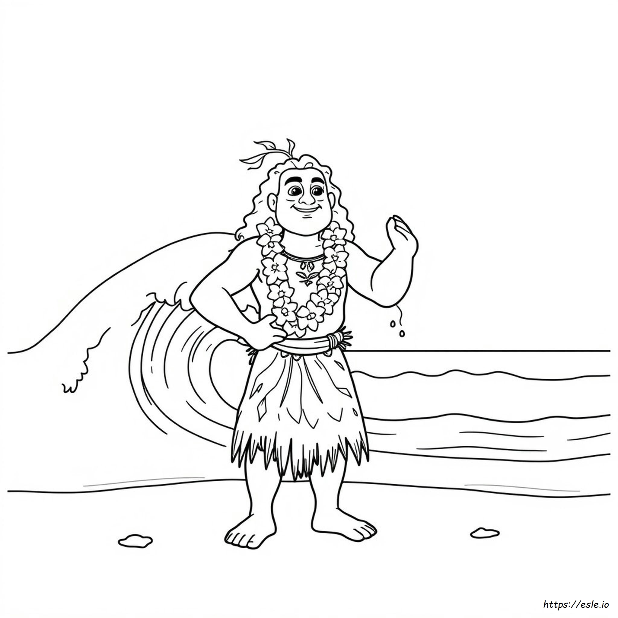Maui Easy Moana Coloring Pages