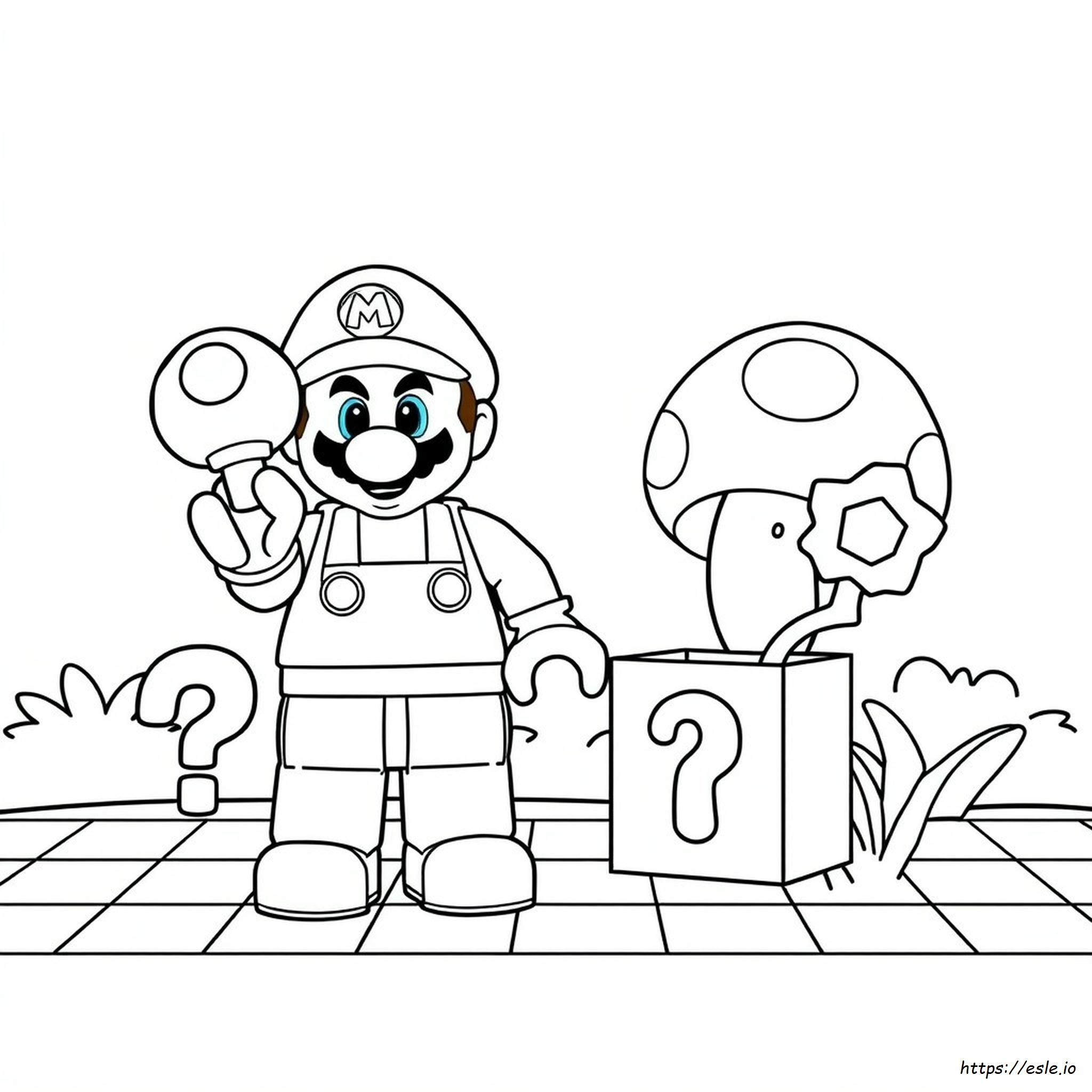 Lego Mario Colouring Pages